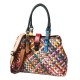 multi-color handmade leather handbag