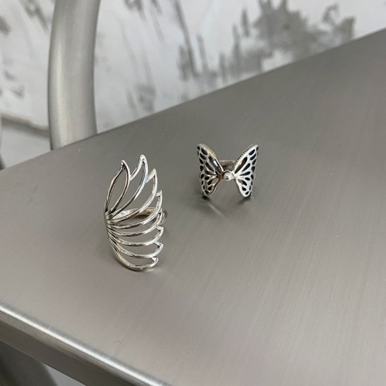 sterling silver butterfly wings ring