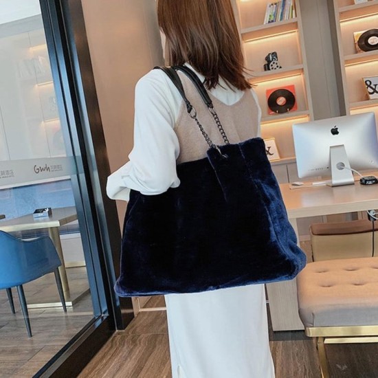 velvet plush shoulder bag