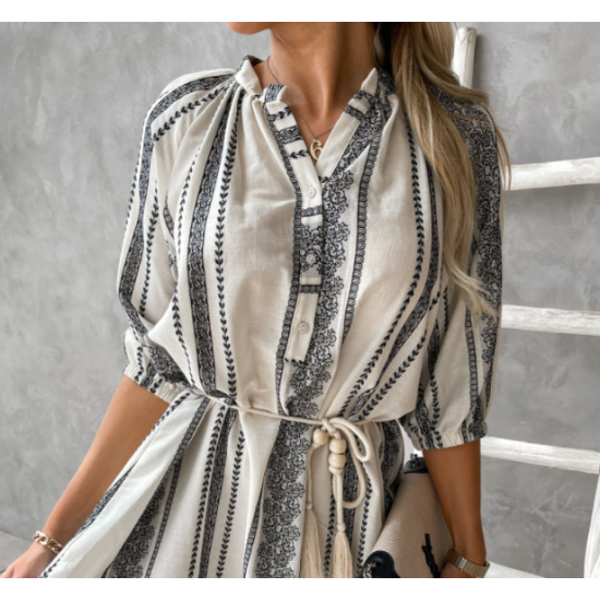 tassel and tie tunic dress